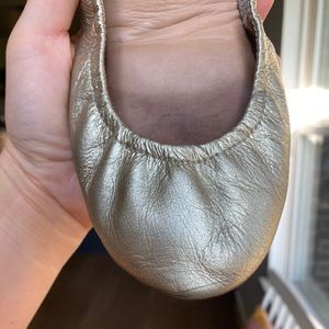 Tieks Metallic Gold Champagne Leather Ballet Flats